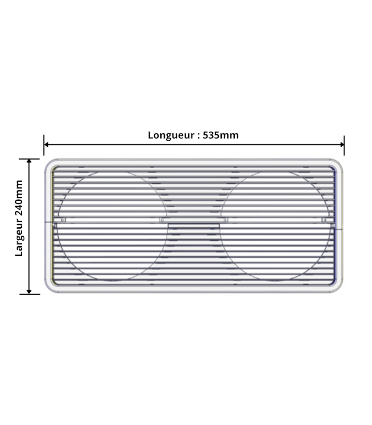 Mono Grille fixes 202mm KLIMEA 12HP vertical-15HP-18HP – Image 4